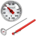 Kitchen Food-Cooking Meat Coffee Thermometer – Pocket Espresso Thermometer for Milk Foam Frothing Chocolate Water Grill, Turkey, BBQ Temperature Stainless Steel 1" Dial 5" Long Stem