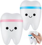 Hungdao 2 Pieces Jumbo Tooth Slow Rising Tooth Fake Tooth Anxiety Relieve Tooth Toy Dental Tooth Toys Dental Assistant Gifts for Stress Relief Teens, Adults