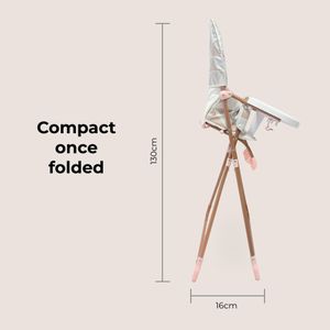 My Babiie Compact Highchair – Rose Pink Foldable Baby Seat