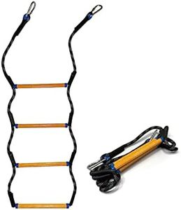 MVBouresu Boat Rope Ladder, Heavy Duty Climbing Rope 400Lbs Strength, 14mm Reinforced Polyester Line, Rigid Resin Step Design, Outdoor Ladder for Inflatable Boat, Kayak, Motorboat, Canoeing (4 Step)