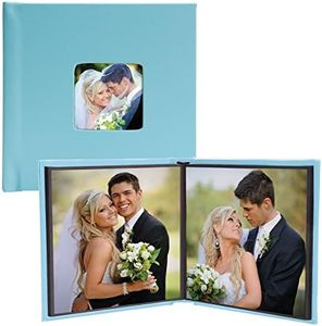 Neil Enterprises Inc. 5" x 5" Blue Square Self-Stick Photo Album with Cameo Cover - Pack of 12