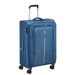 Delsey Paris Caracas Polyester 55 cm 4 Double Wheels Blue Soft Suitcase