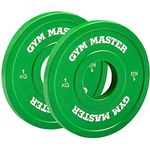 GYM MASTER Pair of 2" Coloured Rubber Fractional Change Plates for Olympic Barbell Weight Lifting