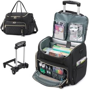 SUCIKORIO Teacher Rolling Laptop Bag 17.3 Inch 3 IN 1 Rolling Briefcase for Women Waterproof Teacher Tote Bag With Wheels Work Bags With Detachable Trolley for Office, College, Nurse, Black