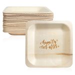 Happily Ever After Disposable Wedding Plates – Rustic, Compostable Alternative to Plastic Plates for Wedding Receptions, Engagement Parties, and Rehearsal Dinners (Appetizer, 50-Pack)