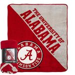 Northwest NCAA Alabama Crimson Tide Unisex-Adult Micro Raschel Throw Blanket, 46" x 60", Halftone