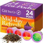 Gya Tea Co Mid-Day Refresh Tea Pods Variety Pack - 4 Flavors Tea K Cups (24 ct) - Ceylon, Lemon, Oolong & Earl Grey Tea Pods for Brewing - K Cup Tea Pods Tea Gifts