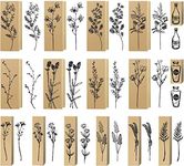 16 Pieces Vintage Wood Rubber Stamp