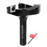 Slab Flattening Router Bits 1/2 Shank, 2-3/8”Cut Dia, 12*12*1.5mm Insert, CNC Spoilboard Surfacing Router Bits, for Flycutter/ Slab Leveler/ Rabbeting/Planing
