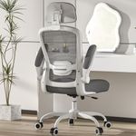 Mimoglad Office Chair, Comfy Desk Chair - High Back Ergonomic Computer Chair with Adjustable Lumbar Support & Headrest, Flip-up Armrests for Guitar Playing, Swivel Task Chair for Home Office