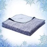 Elegear Cooling Blanket for Summer, Q-Max 0.43 Japanese Arc-Chill Cool Fiber Throw for Hot Sleepers, Night Sweats, Adult Kids Sofa Car Travel, Lightweight, Single Bed, 130x170cm, Blue