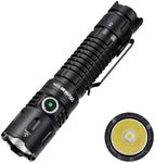 Wurkkos TD04 Tactical Flashlight, Handheld Flashlights Rechargeable, 3000 Lumens Super Bright LED Flashlight with Type C Charging Port Tail Switch for Camping, Hiking, Emergency, IP68 Waterproof