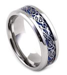 Tanyoyo 8MM Blue Celtic Dragon Men's Women's Stainless Steel Ring Wedding Band (9)