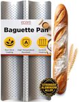 Eparé French Baguette Bread Pan for Baking - 15" x 6.5" Non Stick French Bread Baking Pan - Perforated Long Italian Bread Pan - Baquette Baking Pan Tool - US Company