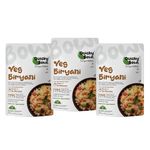 QuickyBowl Veg Biryani | Rice Pilaf with Vegetables | Ready to Eat | Instant Food | (Pack of 3)