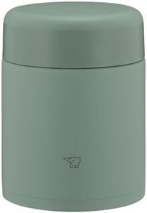 ZOJIRUSHI SW-KA40-GM Mahobin Stainless Steel Thermal Soup Jar, Lunch Jar, Seamless 13.5 fl oz (400 ml), Matte Green, Integrated Lid and Seal, Easy to Clean, Only 3 Pieces