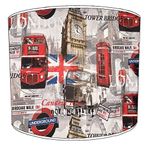 London Telephone Box Red Bus Big Ben Lampshade for A Ceiling Light in 3 Sizes - Free Personalisation