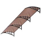 VIVOHOME Polycarbonate Window Door Awning Canopy Brown with Black Bracket 40 Inch x 120 Inch