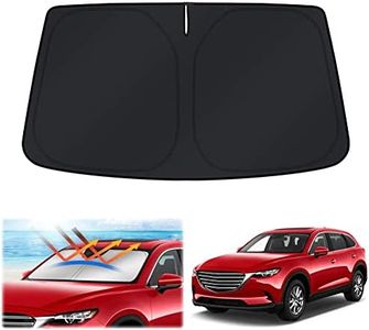 X-CAR Windshield Sun Shade Compatible with Mazda CX-9 2016-2024 Blocks UV Rays Foldable Custom Wind Screen Sun Visor Protector CX9 Accessories