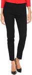 SLIM-SATION Women's Wide Band Pull On Straight Leg Pant with Front Pocket, 4, Black