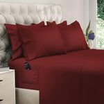 DREAMCARE California King Sheet Sets – 6 pcs Cooling Bed Sheets – up to 15” Deep Cal King Sheets – 2500 Supreme Collection – Extra Soft 100% Brushed Microfiber Hotel Luxury with Side Pocket – Burgundy