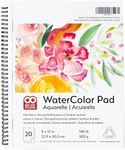 OAT ART STUDIO Watercolor Paper Pad, Heavyweight Hot Press and Micro-Perforated, Side Wire Bound, 140 Pound, 9 x 12 Inch, True to size, 20 Sheets