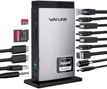 WAVLINK USB C DisplayLink Docking Station with 3 HDMI 4K60Hz,Displaylink Triple Display Docking Station for MacBook M1/M2/M3/Windows,5 USB Ports,2DP,Ethernet Port,Audio/Mic,SD/TF