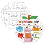 40 Packs All About Me Posters, Star Student of the Week School Poster for Self-Introduction,Elementary Kindergarten Preschool Posters for School Classroom Decor (11.4 X 11.4 Inches)