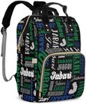 ZAACUSTOM Custom Name Boy Baby Bags, Nylon Personalized Diaper Bag Backpack for Baby Boy Mom, Large Capacity, Waterproof, Multifunctional, Adjustable Shoulder Straps