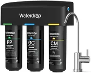 Waterdrop TSB-CM Under Sink Water Filter System Reduce Chloramine for CA, FL and Washington, D.C., NSF/ANSI 42 Certified Element, Reduces Chloramine, Chlorine, with Brushed Nickel Faucet