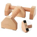 GONCHAK HUB Push Up Stand Wooden with Non-Slip Base for Exercise Home Gym Workout Equipment Men and Women | Wooden Parallettes Handle