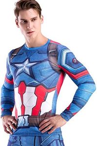 (American Leader, Medium) - Cody Lundin Man's Movie Theme Print American Hero Running Sport Compression T-shirt Exercise Longsleeve Top