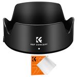 K&F Concept EW73D Bayonet Lens Hood Compatible with Canon RF 24-105mm F4-7.1 is STM, EF-S 18-135mm f/3.5-5.6 is USM, Reversible Tulip Sun Shade Shield Protector