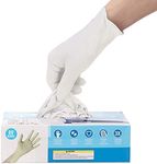 Kashi Surgicals Latex Powdered Examination Disposable Hand Gloves - Medium, White Pack of (80 Pieces / 40 Pairs)