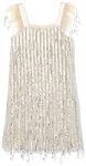 Speechless Girls' Sleeveless Sequin Party Dress, Beige/Silver, 12