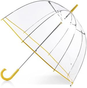 totes Clear Bubble Umbrella with Dome Canopy, Lightweight Design, Wind and Rain Protection, Adults-51, Lemonade, Adults - 51" Canopy, Clear Bubble Umbrella with Dome Canopy, Lightweight Design, Wind