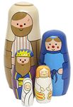 Wooden Nativity Russian Dolls Set (15cm)