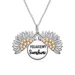 You Are My Sunshine Necklace Sterling Silver Sunflower Necklace for Women Locket with Engraved Hidden Message Pendant Jewelry Gifts for Her
