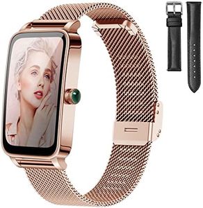 Smart Watches for Women, Men, BOCLOUD Smartwatch with 12 Sports Modes, IP68 Waterproof Smartwatch with Blood Oxygen/Heart Rate/Sleep Monitor, Fitness Tracker for iPhone, Android Phone, Medium, crysta