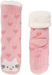 Extra Thick Fuzzy Thermal Cabin Fleece-lined Knitted Non-skid Crew Sock, Hello Kitty - 1 Pair