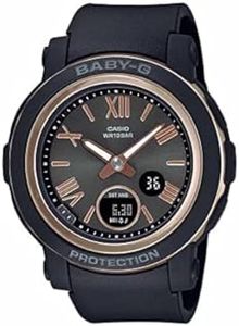 Casio Baby G BGA290-1 Analog Digital Black Strap Women's Watch, Black/Rosegold, 45.2 × 41.5 × 10.1 mm