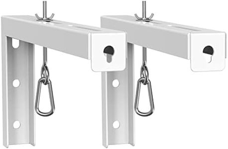 WALI Universal Projector Screen Ceiling Mount, Wall Hanging Mount L-Brackets, 12 inch Adjustable Extension with Hook Kit, Perfect Projector Screen Placement Hold up to 80 lbs (PSM001XL-W), White
