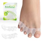 Bukihome 4 Pair Toe Separator,Bunion Corrector for Women Men Toe Spacers to Correct Bunions Toe Straightener Toe Stretcher Big Toe Correctors Gel Toe Separators (Transparent Color+M)