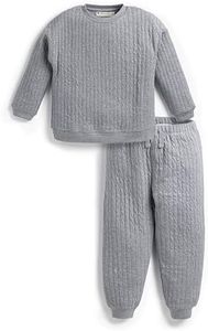 MONICA + ANDY Baby Organic Quilted Sporty Sweatsuit Heather Grey, 5T