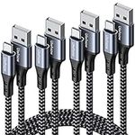 USB C Cable 3A Fast Charge, [4-Pack 2x3.3ft 2x6.6ft] USB C Charger Cable Braided Type C Charging Cord Data Sync Compatible for Samsung Galaxy S21/S20/S10/S9 Plus A71/A70/A52,Note 10 9,LG G8/G7,PS5