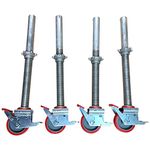 Set of 4 Adjustable legs & Castors for Industrial Alloy Scaffold Tower