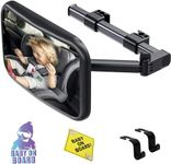 DCIDBEI 5 Pcs Baby Car Mirror for Back Seat Set 360° Mirror Baby Rear Facing with Extendable Arms Baby Monitor Baby Mirror Car Mirror Baby Moniteur Bébé (2 Baby on Board Car Sticker & 2 Car Hooks)