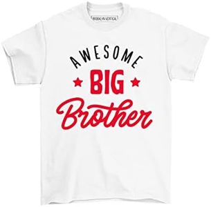 BROOKLYN VERTICAL Big Brother T-Shirt for Big Bro Announcement, Promoted to Big Brother, Everyday Wear| Toddler to Big Boy Sizes  (6/8, Combo A)