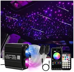 Dual Color Starlight Headliner Kit, 18W 1200pcs 0.03in 13.1ft Meteor & Twinkle 2 in 1 Fiber Optic Star Ceiling Lights with APP/Remote/Music Sync for Car Home Ceiling