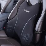 QUTOOL Lumbar Support Pillow for Car & Truck, Memory Foam Back Cushion for Driving Seat, Long-Time Driving Comfort, Washable Cover, Lower Back Support Fits Most Vehicles (Black)